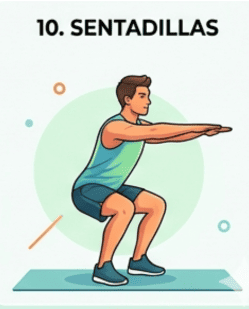Ejercicio 10. Realiza sentadillas