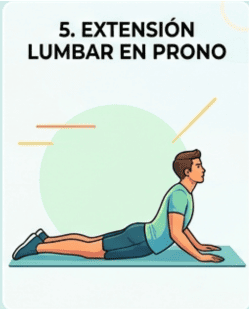 Ejercicio 5: extensión lumbar en prono